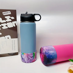 Colorful Pattern Print Cup Boot Cover 7.2 inch Silicone Non-slip Sleeve