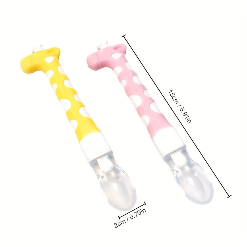Cartoon Silicone Soft Head Spoon Baby Feeding Spoon
