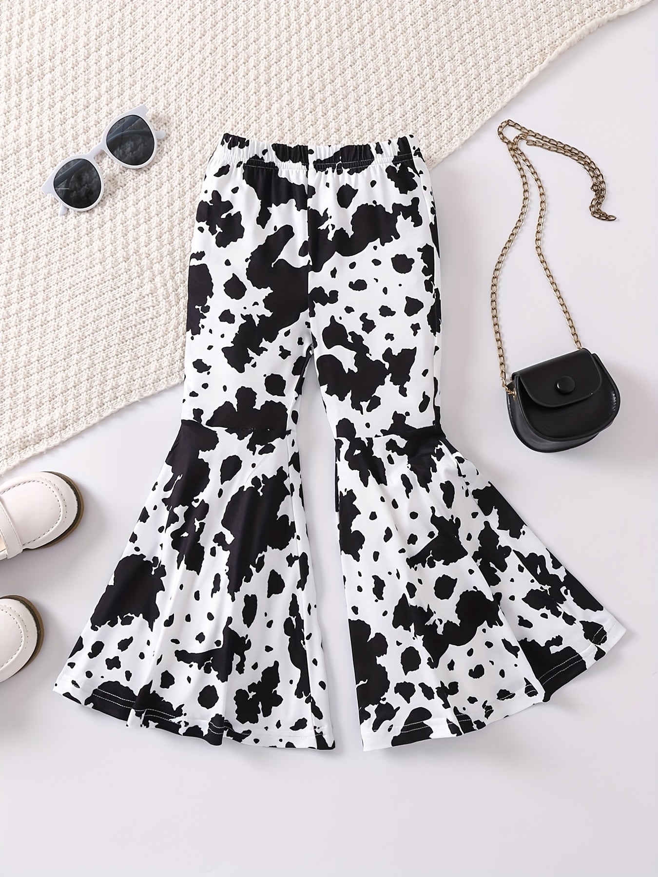 Tie Dye Graphic Casual Bell Bottom Pants Elastic Comfy Flared Trousers