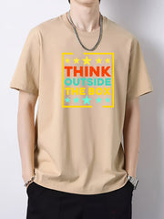 Colorful Letter Pattern Men's Graphic Cotton Tee