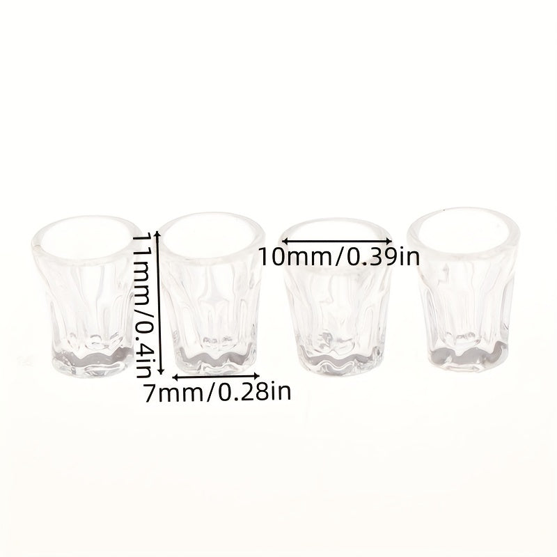 4pcs Mini Resin Transparent Cup Dollhouse Accessories Model