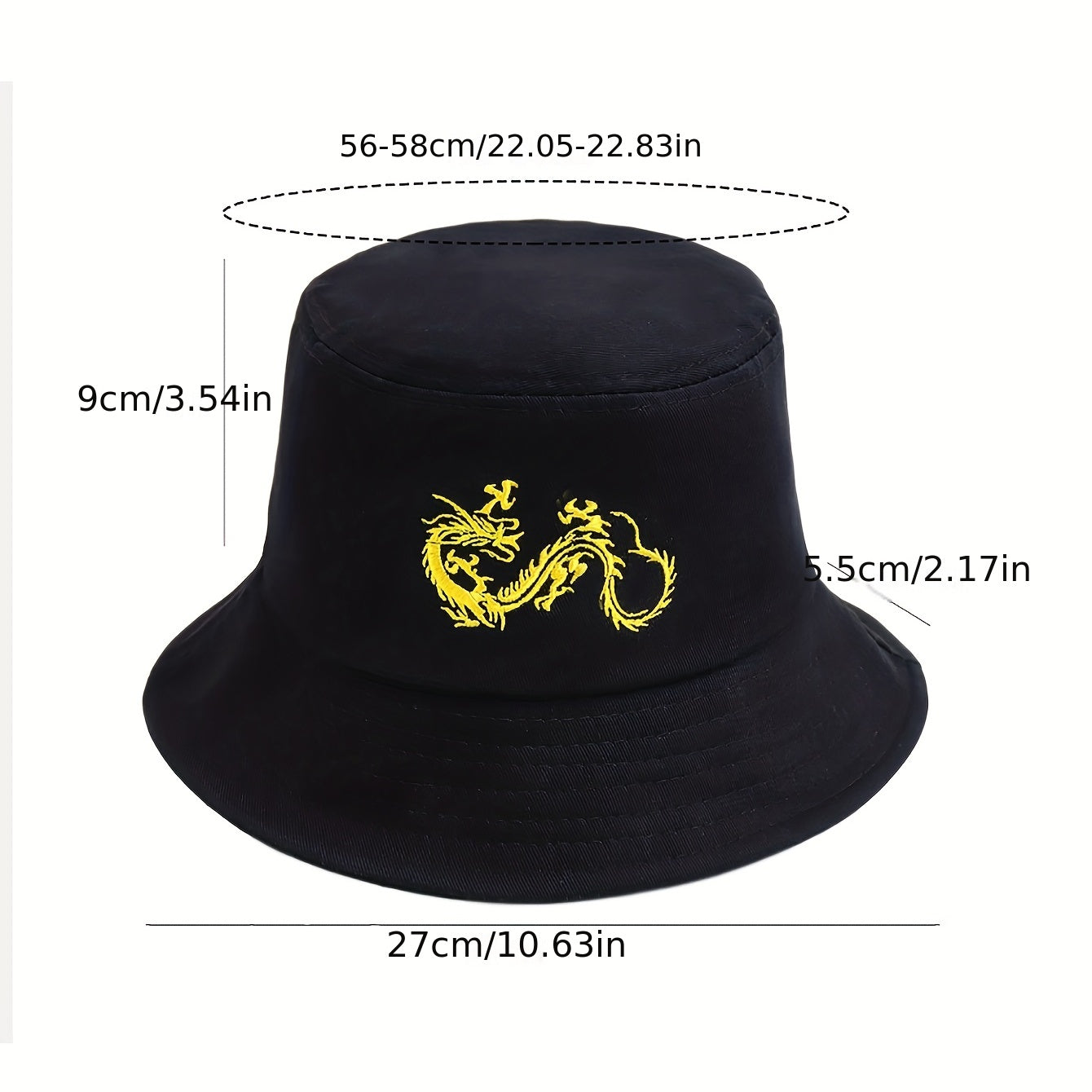 Yellow Dragon Fisherman Hat Bucket Hat for Outdoors