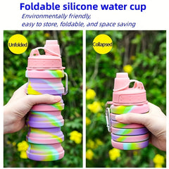 Large Capacity Reusable Silicone Water Cup for Outdoor Sports