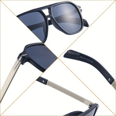 Retro Double Beam Sunglasses Large Frame Men Driving UV Protection