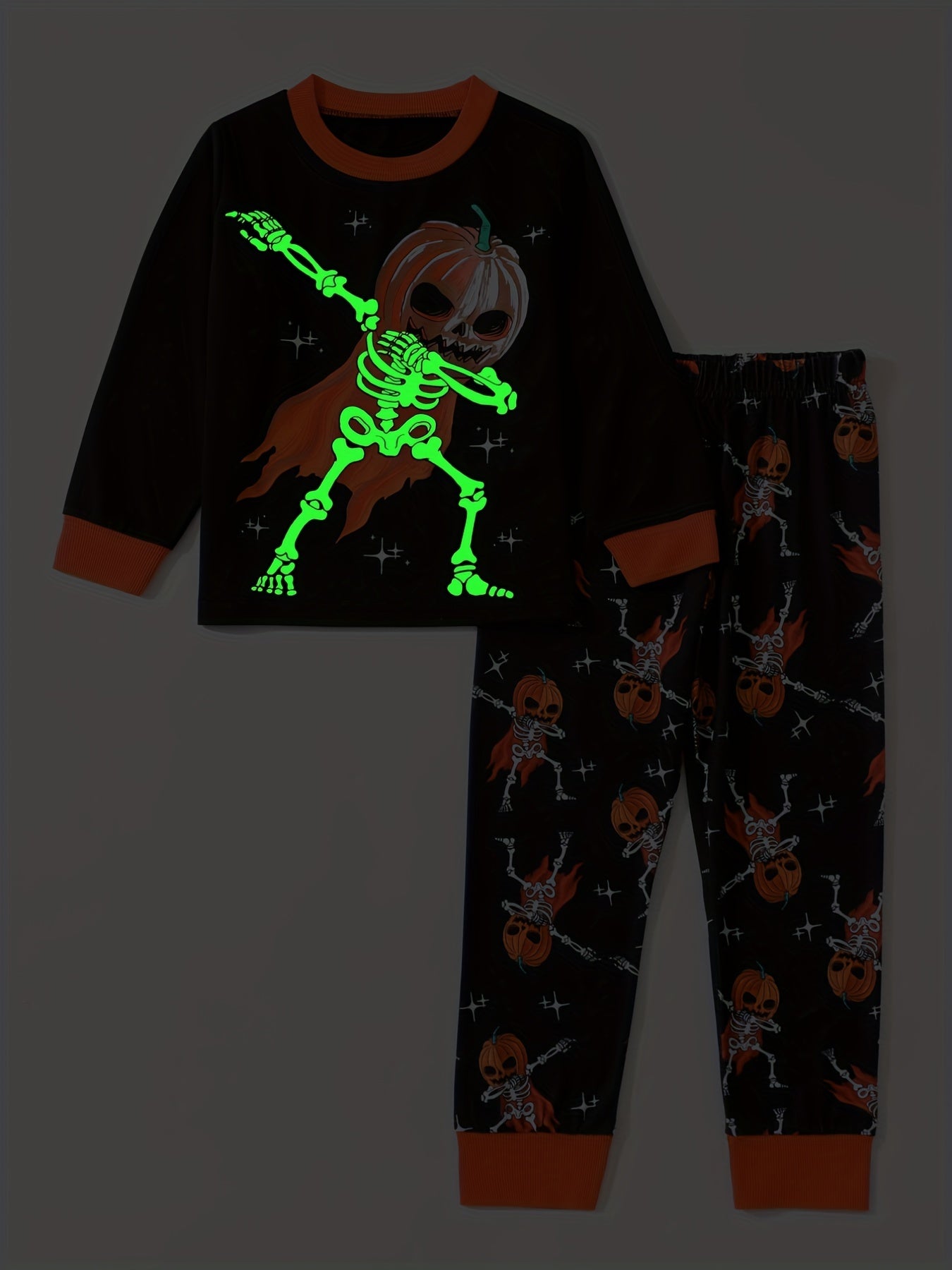 Boy's Halloween Outfit 2pcs Long Sleeve Top & Pants Set