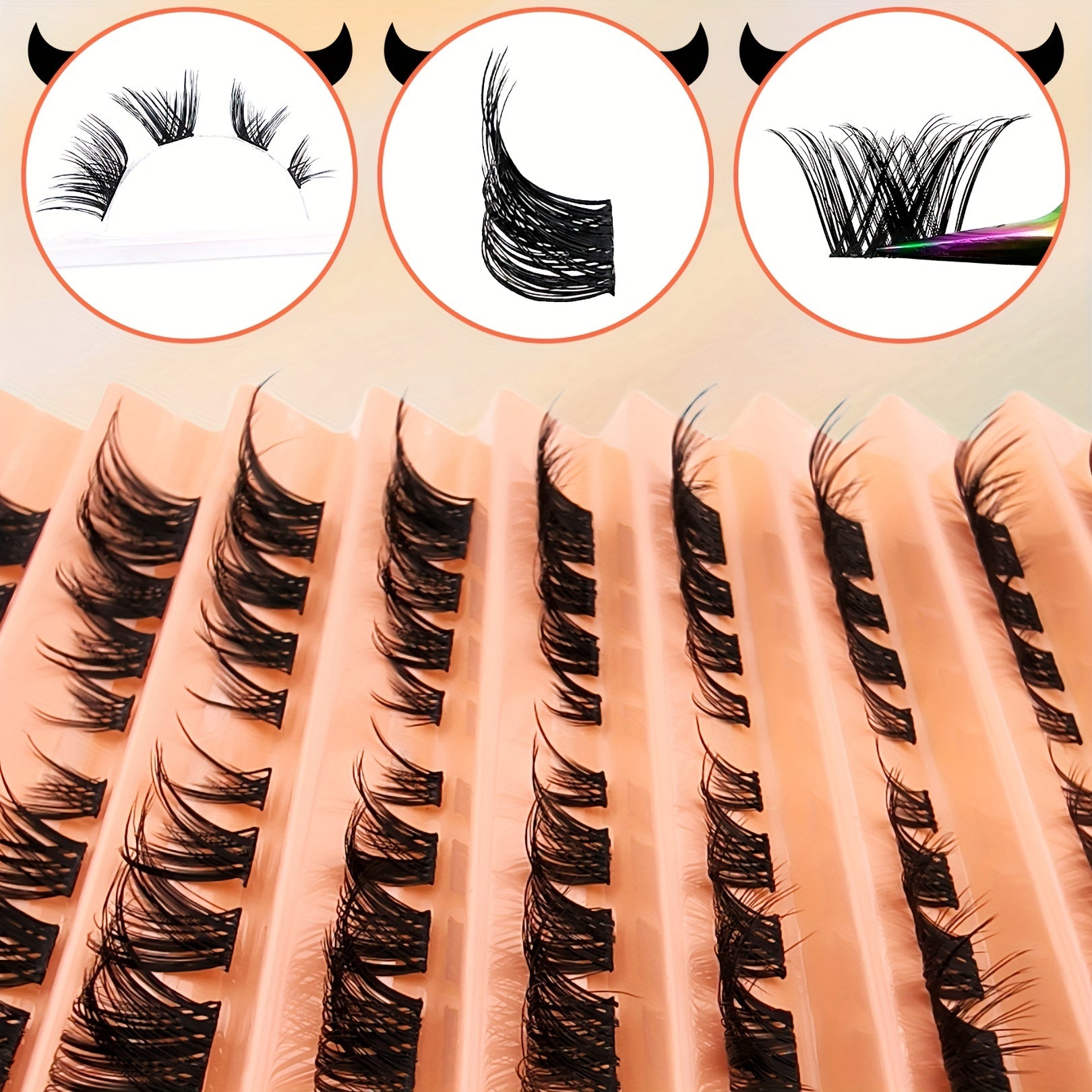 80 Clusters Eyelashes Fox Eye Sexy Lashes DIY Faux Mink False Eyelashes