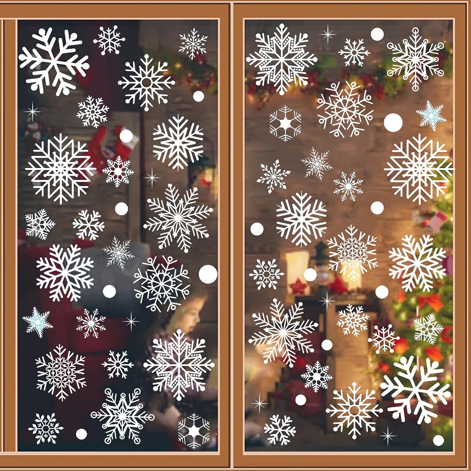 Snowflake Window Stickers Christmas Decor 114pcs
