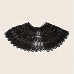 2 Layer Mesh Pearl Thin Shawl Dress Decorative Shawl For Women