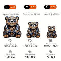 Unique Ceramic Panda Wooden Jigsaw Puzzle High Difficulty Brain Teaser