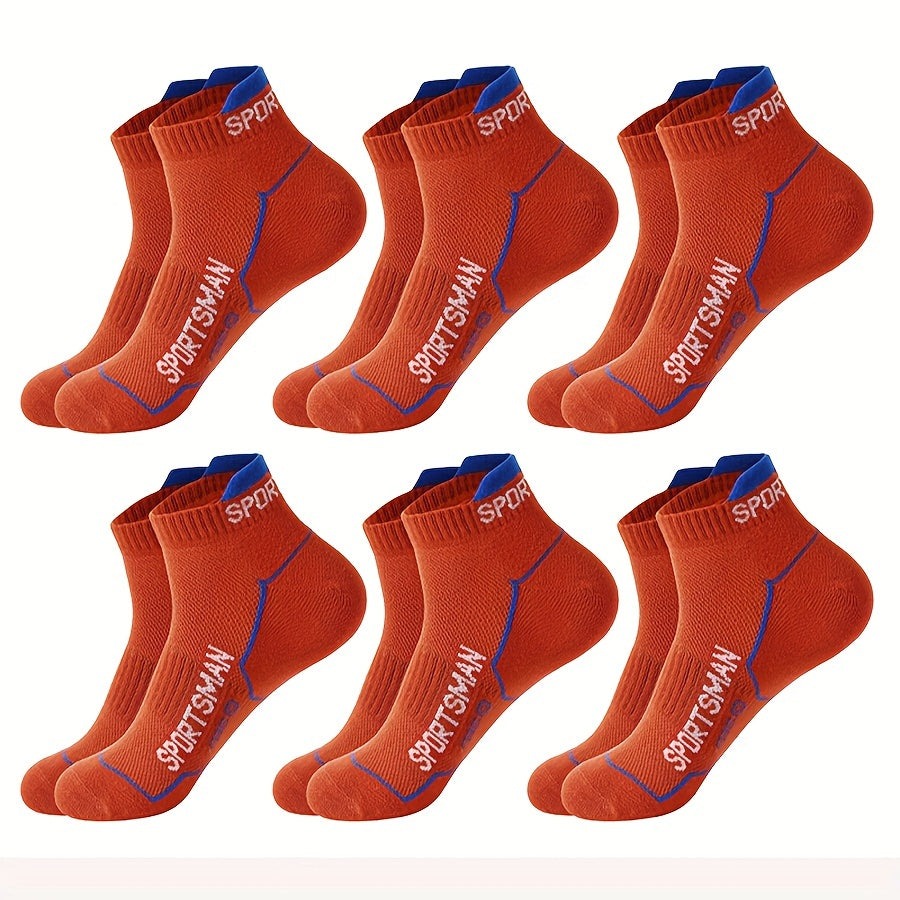6 Pairs Letter Print Sports Short Socks Women's Stockings