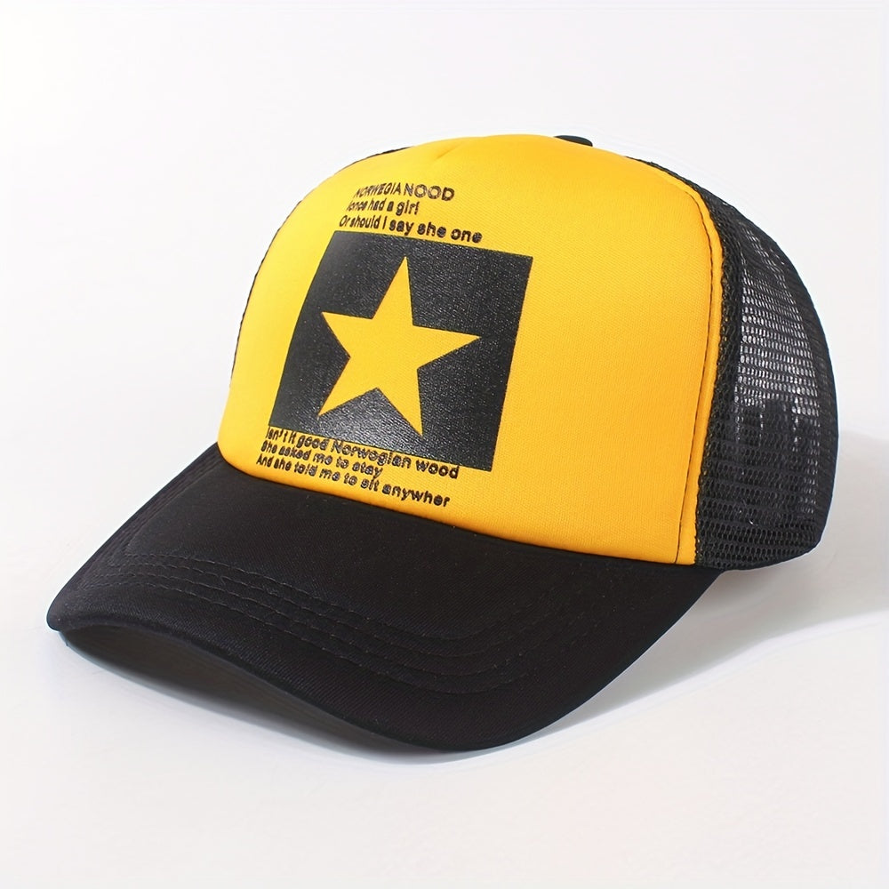 Pentagram Mesh Trucker Hat Breathable Baseball Cap Unisex Sunshade Dad Hats