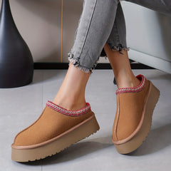 Women's Platform Short Boots Slip On Outdoor Shoes Non Slip Fur Boots