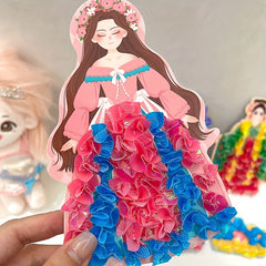 Princess Dress up Activity Book With Watercolor Puzzle Stickers DIY Craft Kit