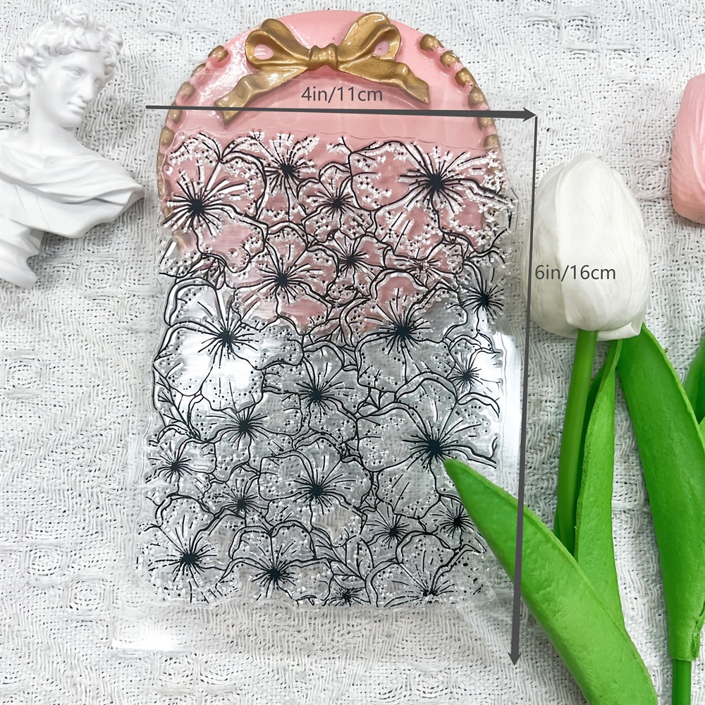 Flower Background Transparent Stamp Silicone Stamp Craft DIY Card Decoration