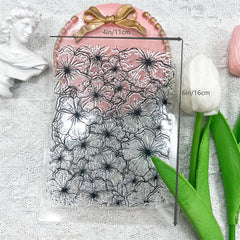 Flower Background Transparent Stamp Silicone Stamp Craft DIY Card Decoration