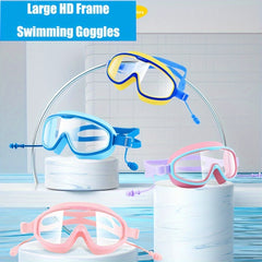 Kids Clear Frame Swimming Goggles Anti-fog Waterproof Glasses