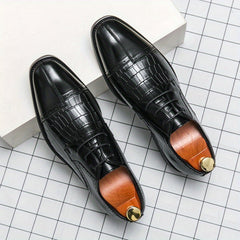 Men's Derby Shoes Lace up Front Toe Cap Dress Shoes For Men