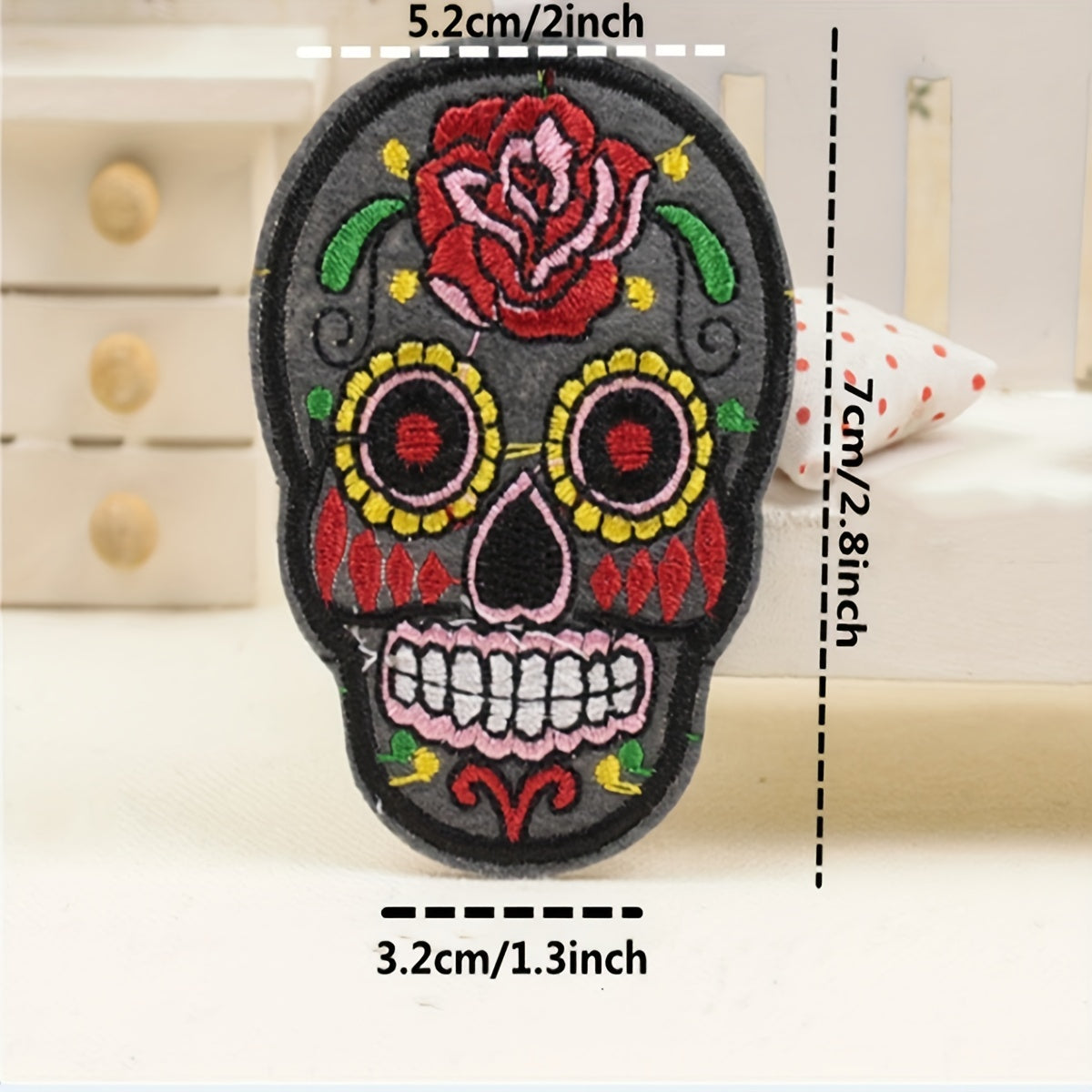 5pcs Iron On SUGAR SKULL Embroidery Patch Applique DIY Clothes Sewing