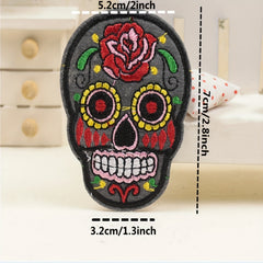 5pcs Iron On SUGAR SKULL Embroidery Patch Applique DIY Clothes Sewing