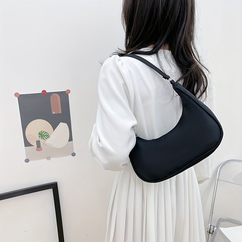 Nylon Lightweight Hobo Bag Zipper Handbag