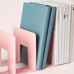 Acrylic Bookend Bookshelf Desk Storage Organize Collect Books Purple Green Pink