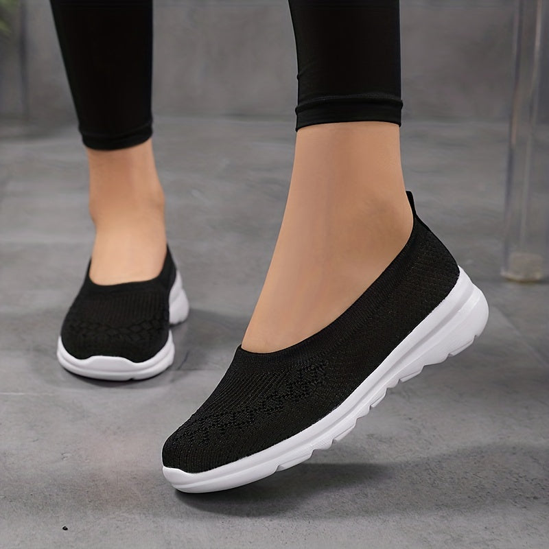 Women's Knitted Sock Sneakers Breathable Slip On Walking Shoes