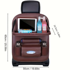 Faux Leather Car Seat Back Storage Bag for Children