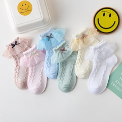 6 Pairs Toddler Girls Lace Flower Dance Socks