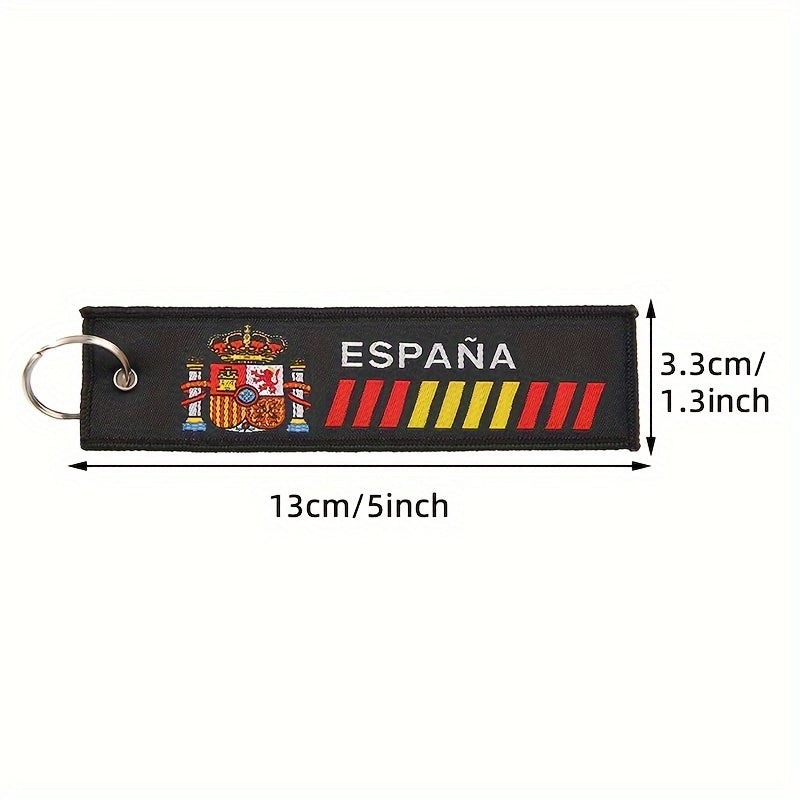 Double Sided Letter Embroidery Keychain Keyring Bag Hanging Pendant Key Chain