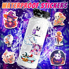 50pcs Spooky Fun Halloween Stickers for Windows Pumpkins & More