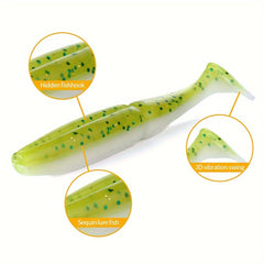 5pcs Dual T-tail Soft Lures Sea Fishing 3.93in 9.7g Fishing Tackle