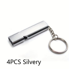 4PCS Aluminum Alloy Survival Whistle for Outdoor Camping Emergency