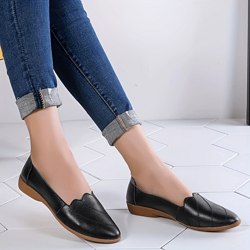 Women's Pointed Toe Slip On Flat Loafers Soft Sole Non Slip Shoes