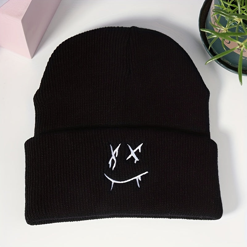 Unisex Evil Embroidered Knitted Hat Outdoor Style