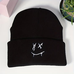 Unisex Evil Embroidered Knitted Hat Outdoor Style
