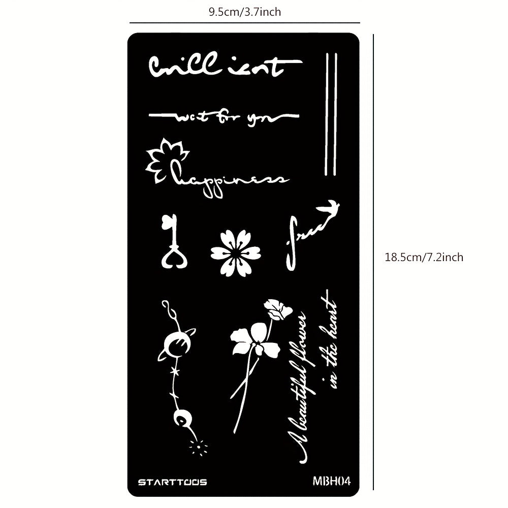 Butterfly Floral Tattoo Stencil Set