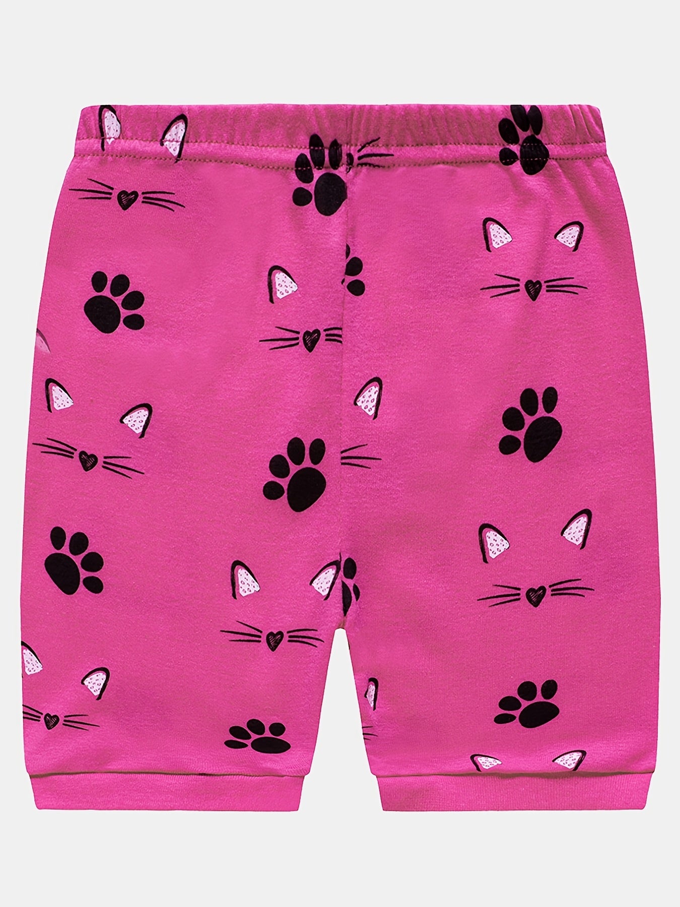 2pcs Toddler Girls Cat Graphic Pajamas Set