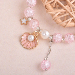 Girls Crystal Princess Bracelet With Shell Faux Pearl Decor