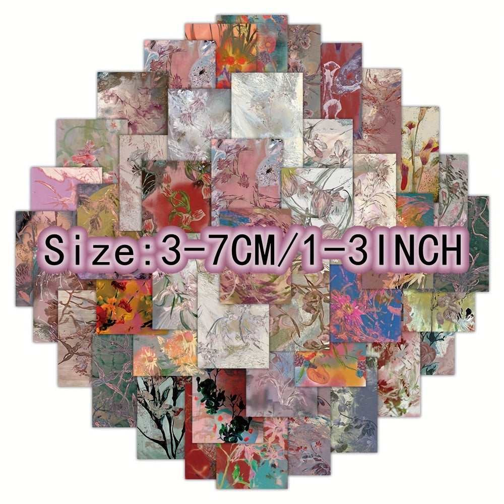 60pcs Hazy Retro Flower Graffiti Stickers For Guitar Skateboard