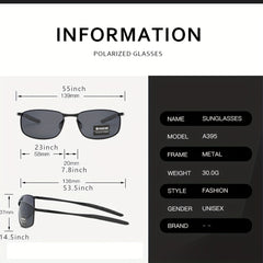 Men's Polarized Sunglasses Metal Frame HD Vision Car Driving Sun Glasses