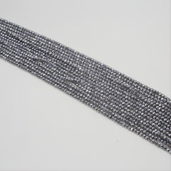 15'' Gray Spinel Plated Faceted Small Beads for Beading