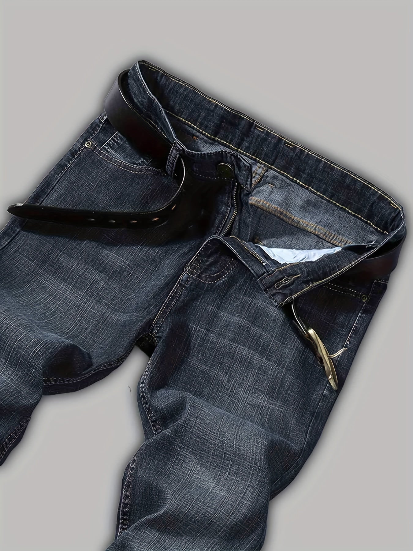 Men's Streetwear Washed Jeans for Spring Autumn