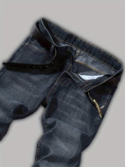 Men's Streetwear Washed Jeans for Spring Autumn