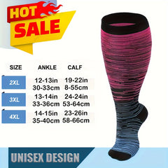 4 Pairs Plus Size Compression Stockings 10-15 mmHg Extra Wide Calf