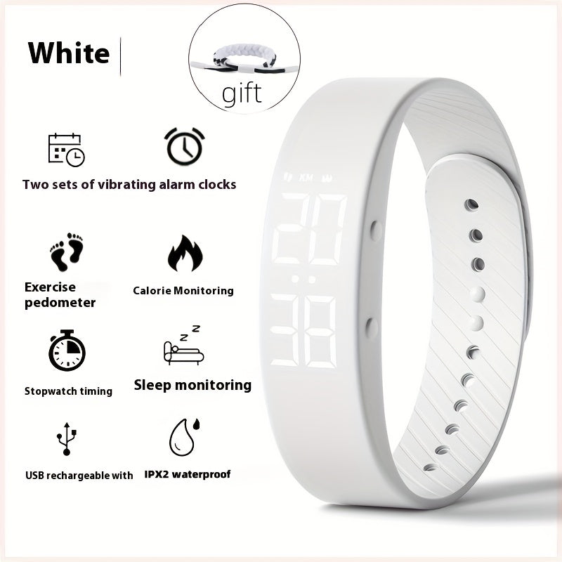Multifunctional Sports Watch Soft Silicone Strap Lightweight Vibration Alarm Uni