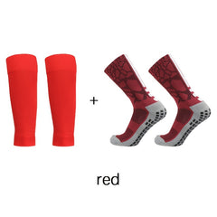 Silicone Non-slip Football Socks Set with Shin Guard Sock