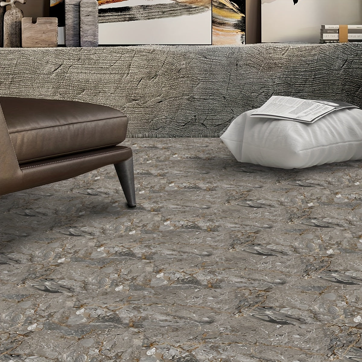 Marble Pattern Self-adhesive Waterproof Floor Tile