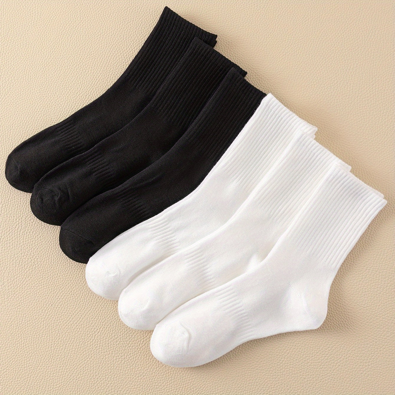Solid Crew Socks Comfy Mid Tube Women's Stockings