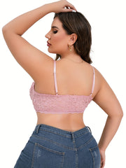 Sexy Plus Floral Lace V Neck Longline Bralette