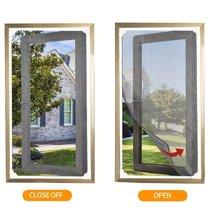 Adjustable Magnetic Window Screen with Fine Mesh Screen Protector